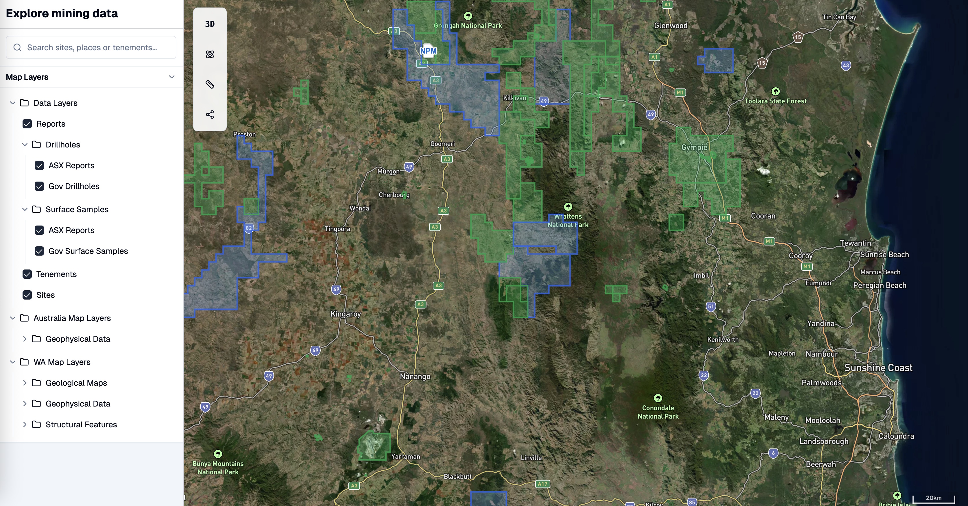Australia-wide geological data view